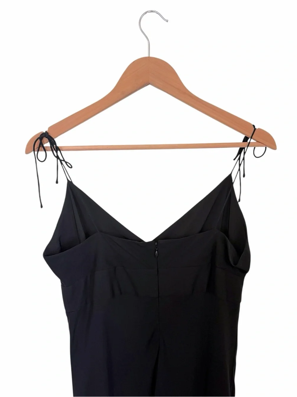 J.Crew Vintage 100% Silk Black Midi Dress 12 Tie Strap Y2K Cocktail